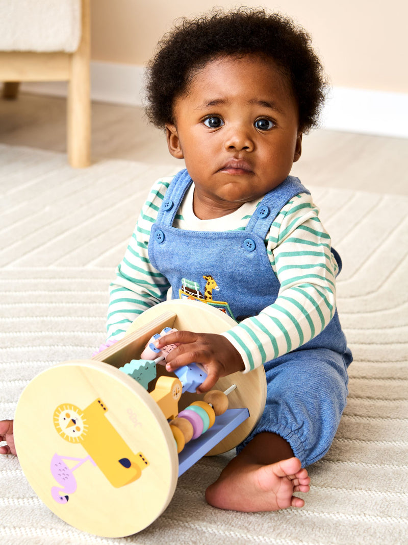 JoJo Maman Bébé Safari Wooden Activity Roller (British brand)