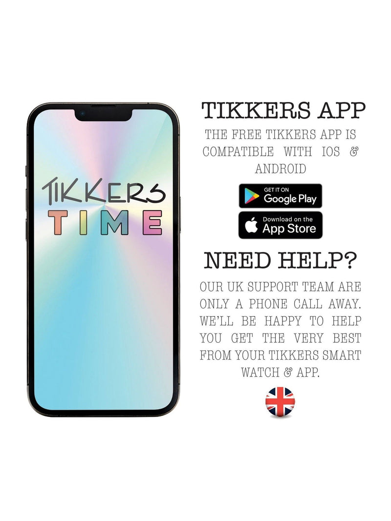 Tikkers Blue Smartwatch with Riptape Strap - British product