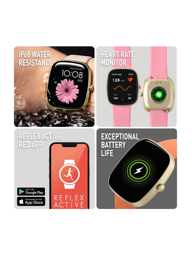 Reflex Active Pink Series 50 smartwatch with interchangeable straps - British product