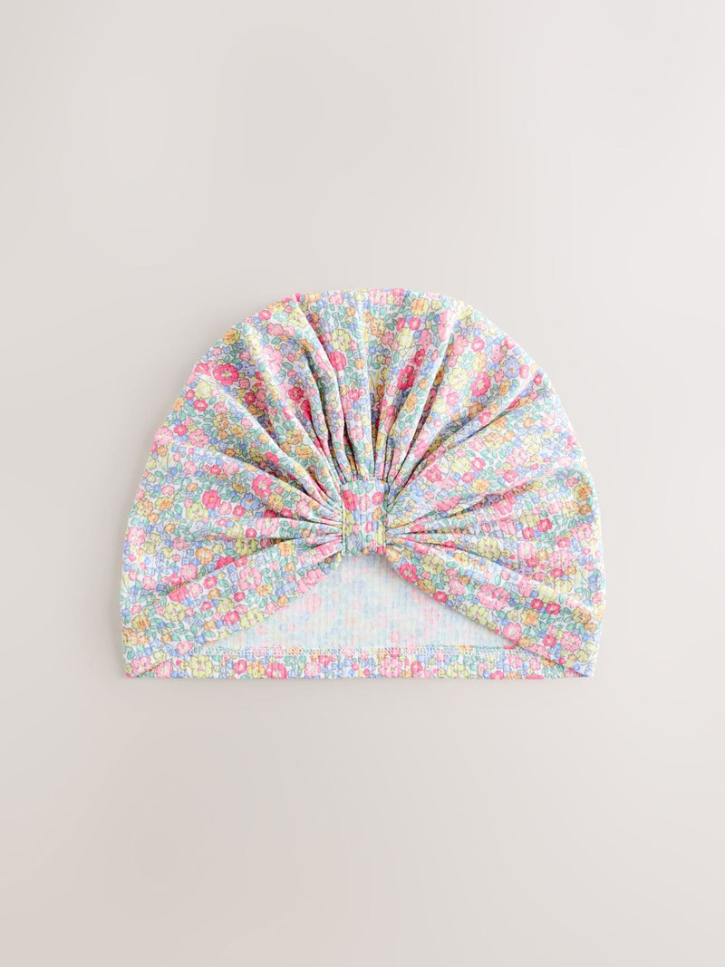 Pink ditsy jersey turban beanie 2 pack, imported from the UK
