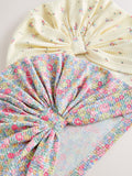 Pink ditsy jersey turban beanie 2 pack, imported from the UK