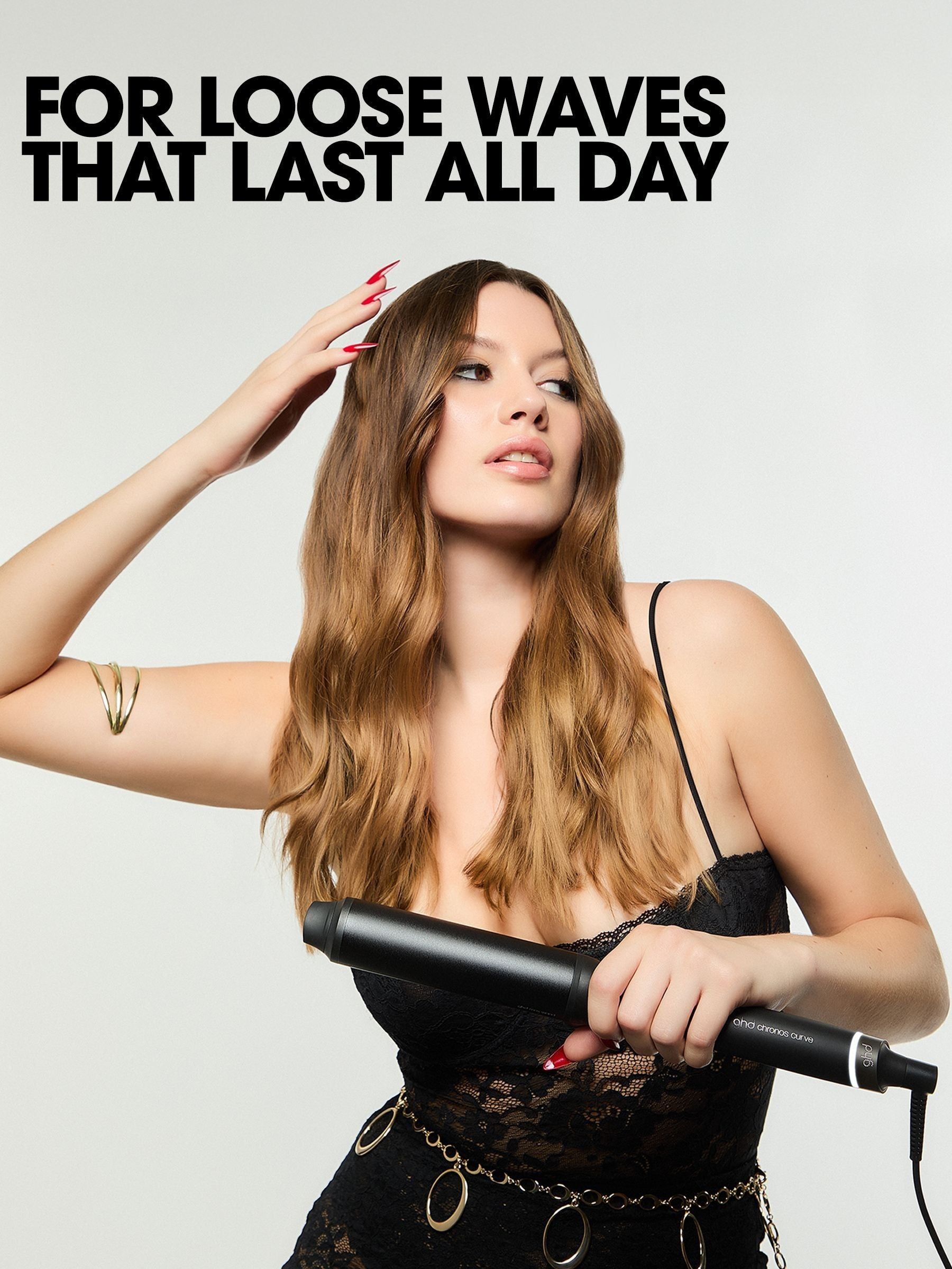 ghd Chronos Curve Max Wand 38mm black hair curler - British product