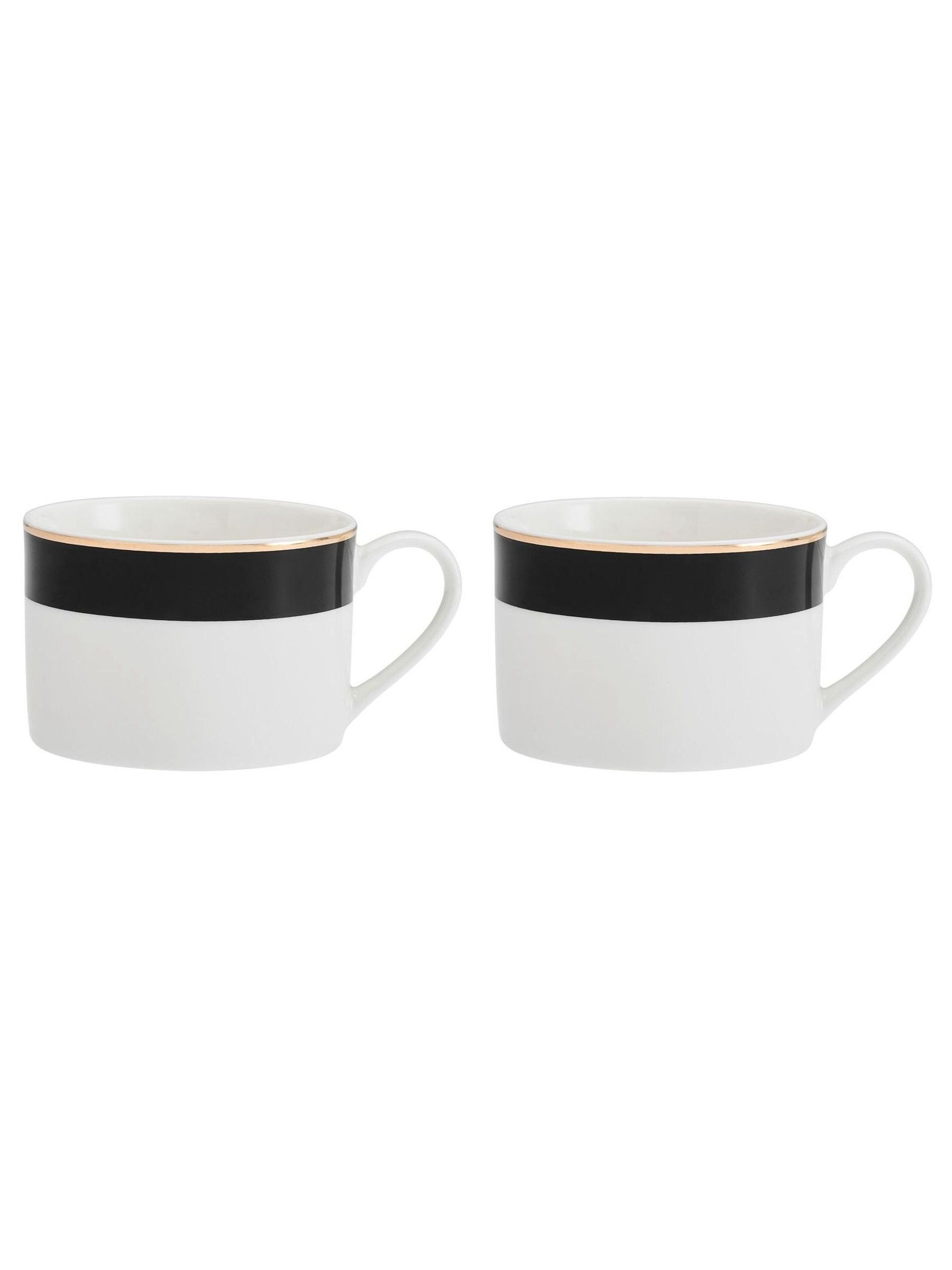 Mikasa white Luxe Deco tea cup and saucer set of 4, imported from the UK