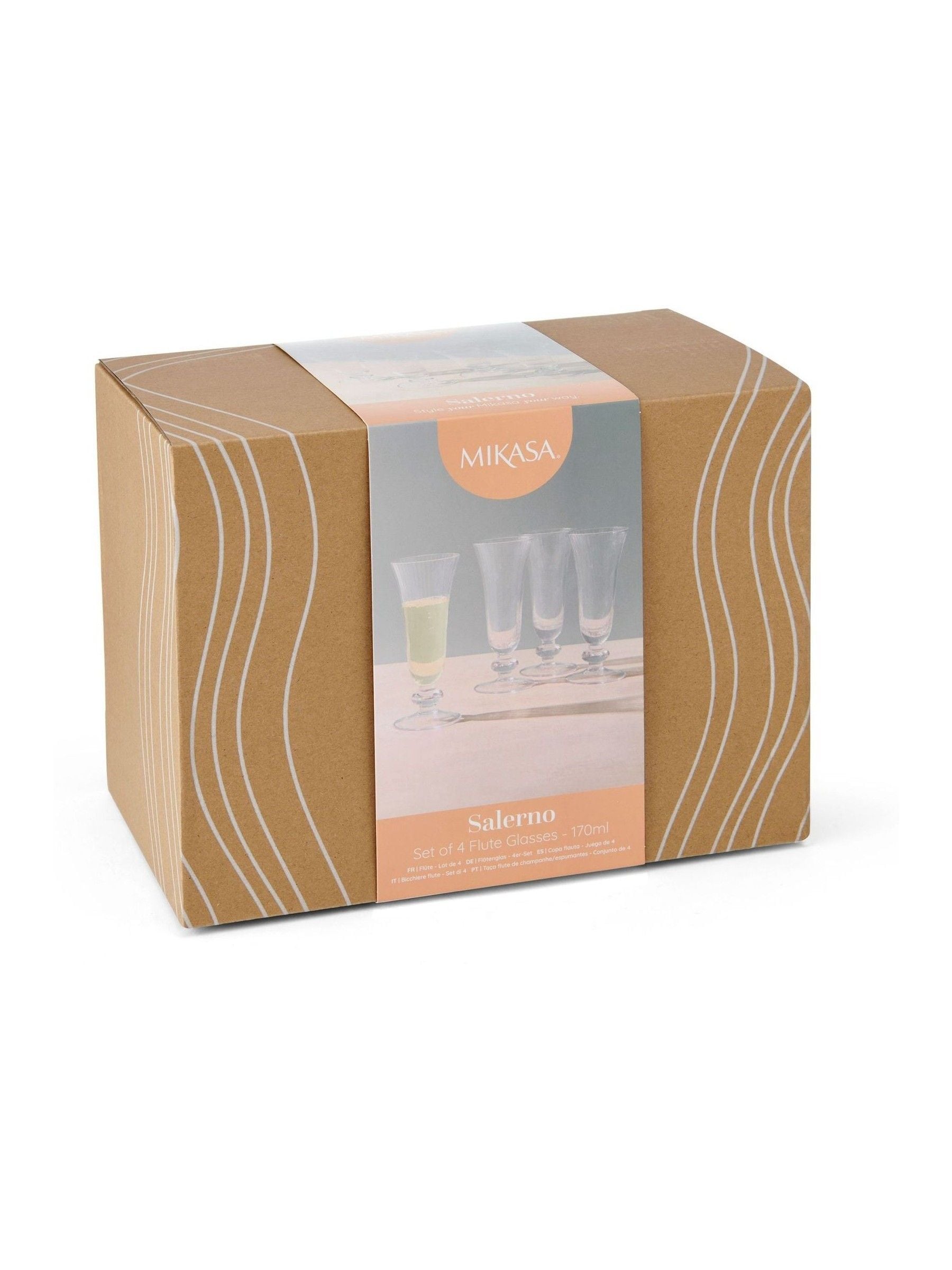 Mikasa Salerno short-stem champagne flutes set of 4, imported from the UK