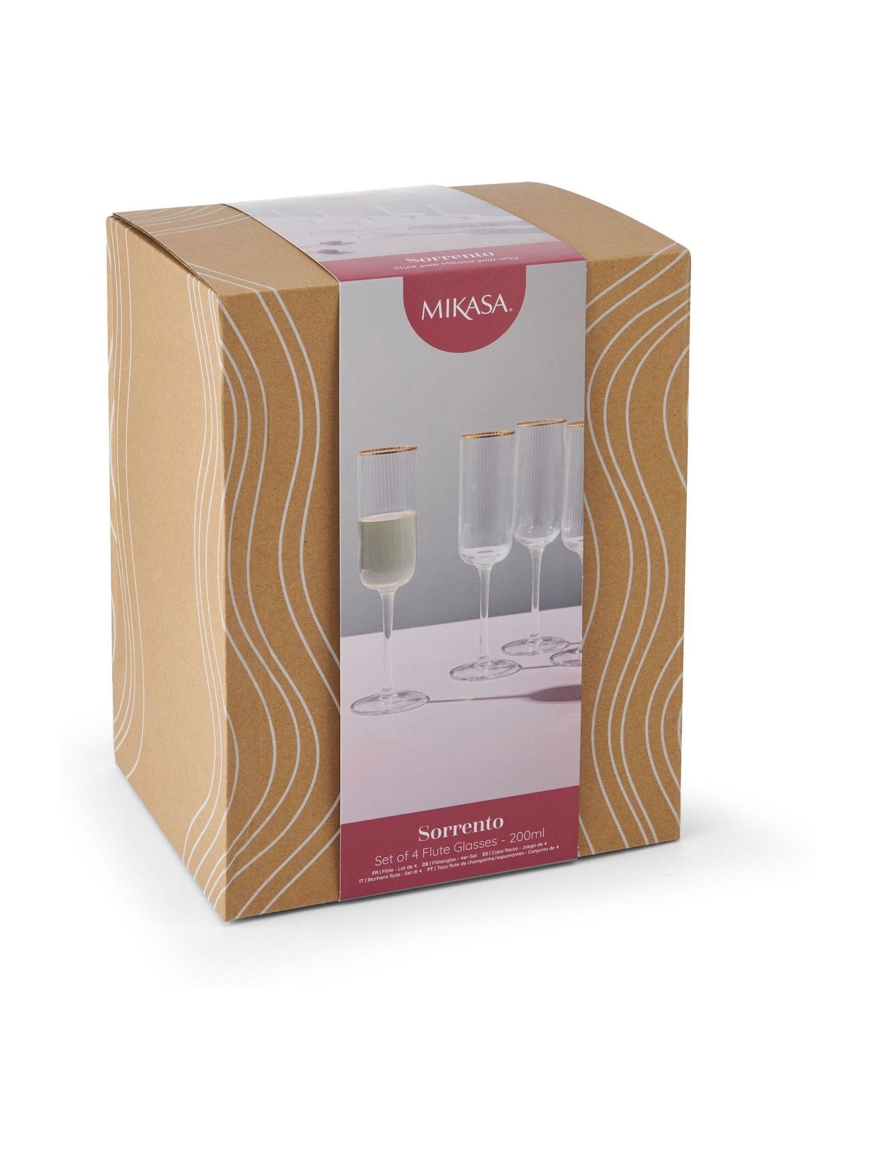 Mikasa gold champagne flutes set of 4, imported from the UK