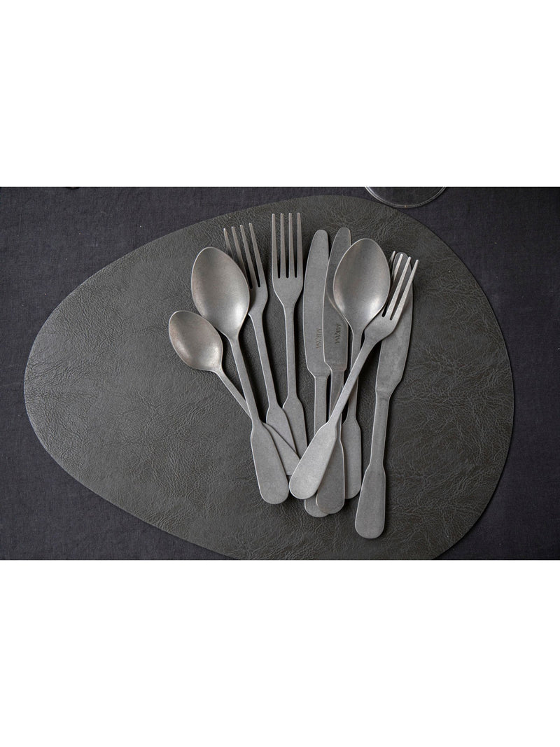 Mikasa black pebble-shaped faux leather placemat set of 4, imported from the UK