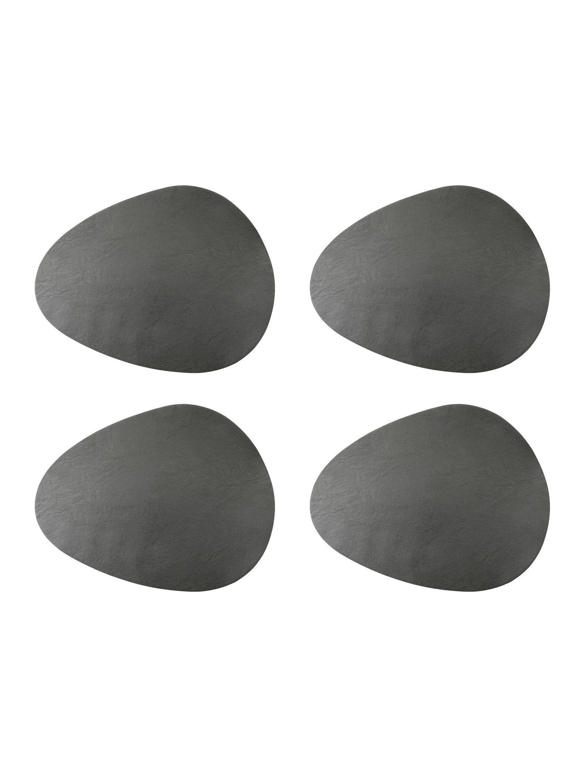Mikasa black pebble-shaped faux leather placemat set of 4, imported from the UK