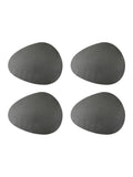 Mikasa black pebble-shaped faux leather placemat set of 4, imported from the UK