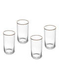 Mikasa Set of 4 Gold Sorrento Crystal Highball Cocktail Glass