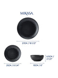 Mikasa Black Jardin 12 piece dinner set, imported from the UK