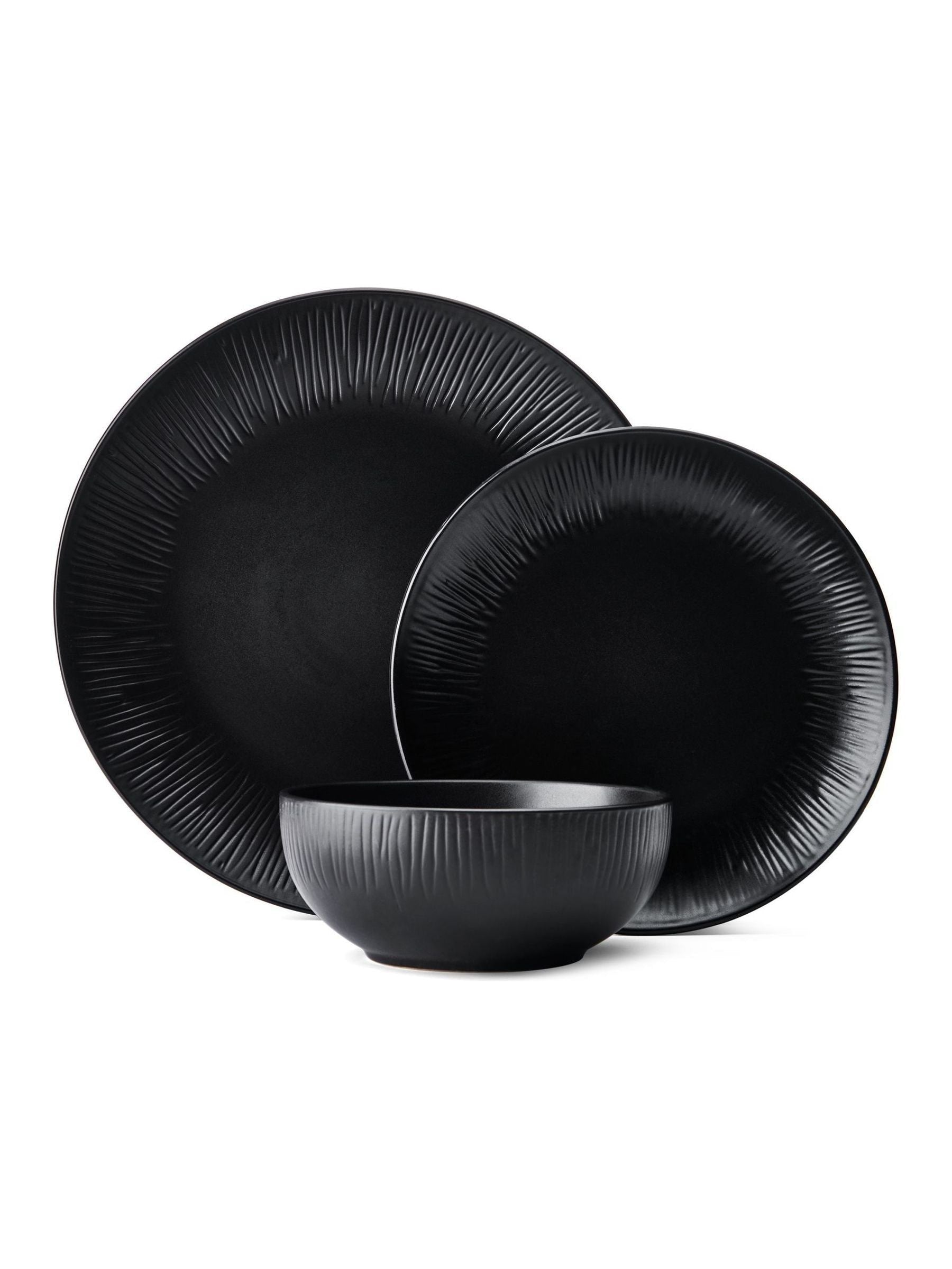 Mikasa Black Jardin 12 piece dinner set, imported from the UK