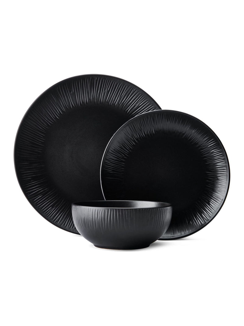 Mikasa Black Jardin 12 piece dinner set, imported from the UK