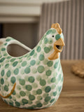 Sage green stoneware gravy boat with handle (British brand)
