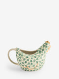 Sage green stoneware gravy boat with handle (British brand)