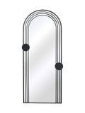 Charles Bentley black arch mirror outdoor design, imported from the UK