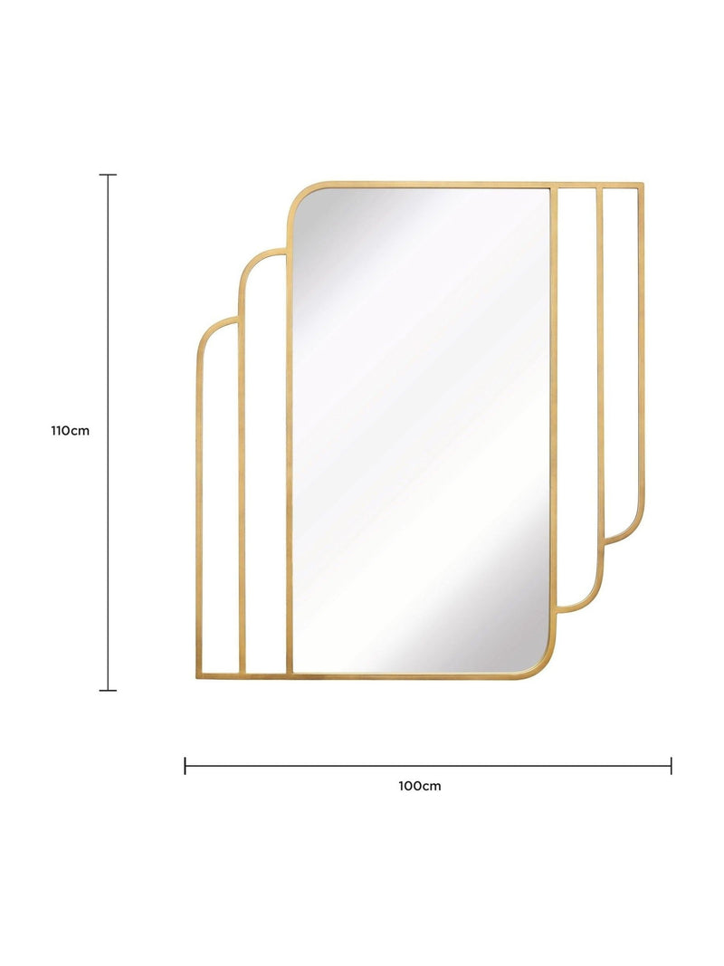 Charles Bentley Gold Prague Art Deco mirror 110cm x 100cm - British product