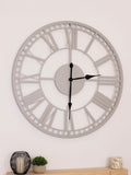 Charles Bentley grey Malham skeleton design outdoor wall clock 90cm - British product