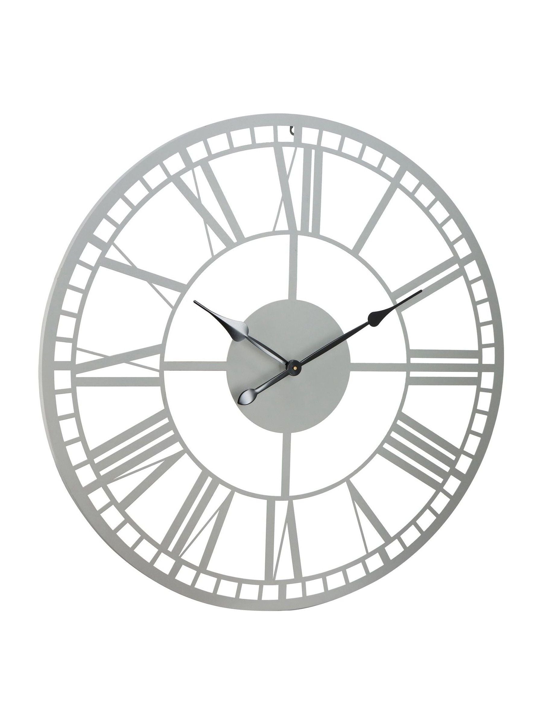 Charles Bentley grey Malham skeleton design outdoor wall clock 90cm - British product