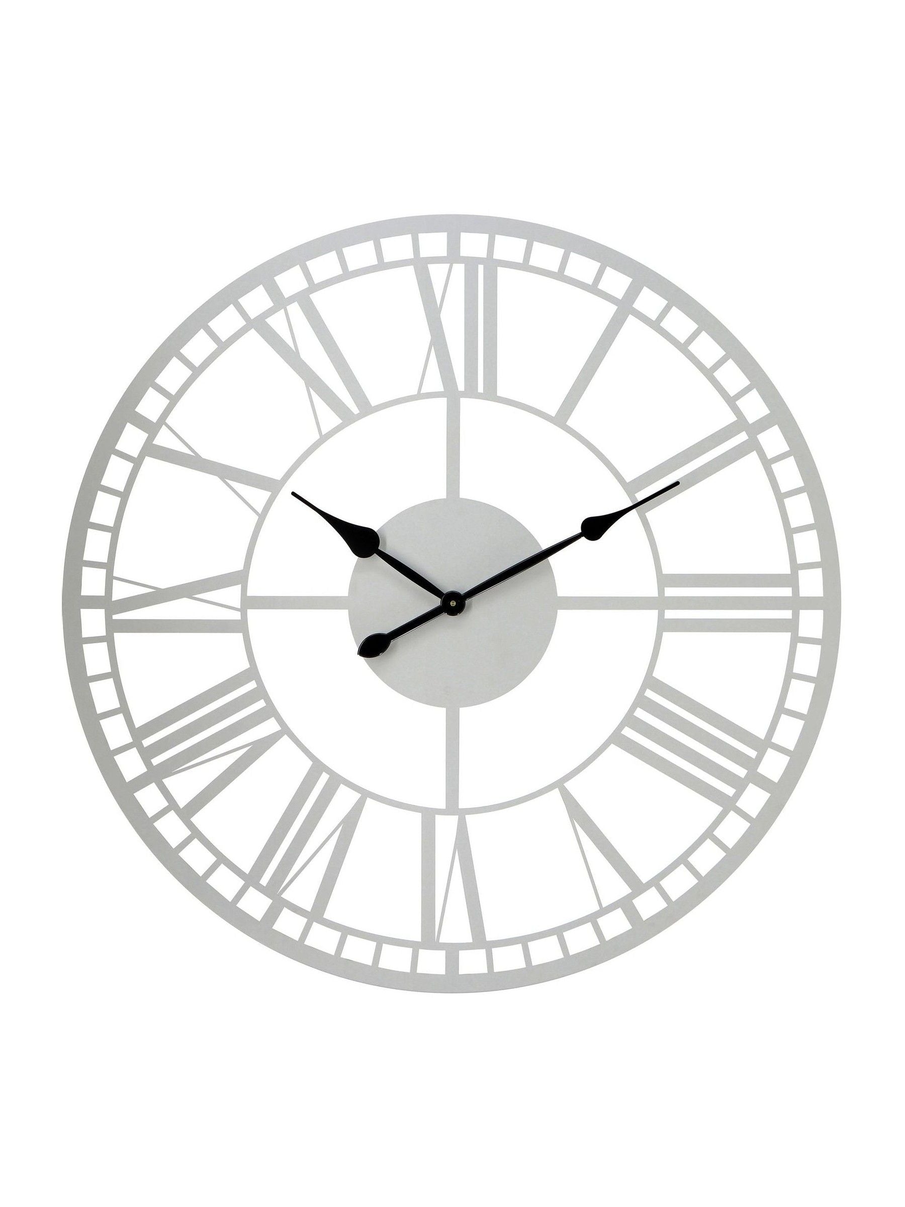 Charles Bentley grey Malham skeleton design outdoor wall clock 90cm - British product