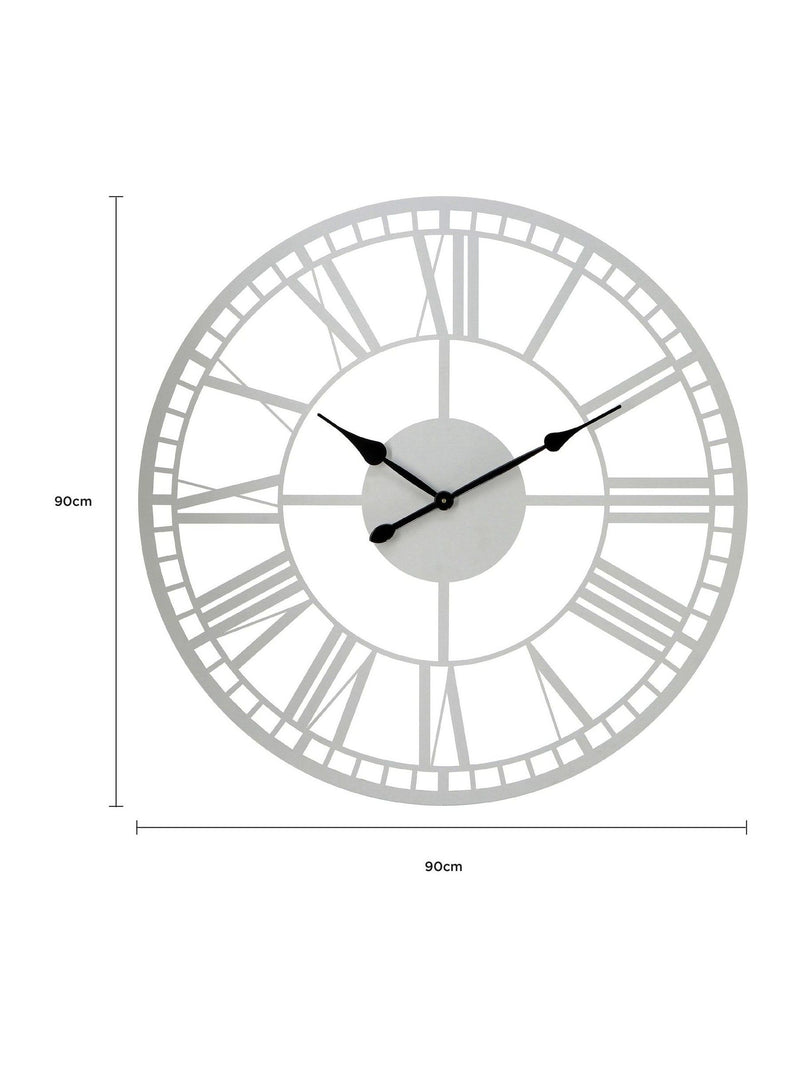 Charles Bentley grey Malham skeleton design outdoor wall clock 90cm - British product
