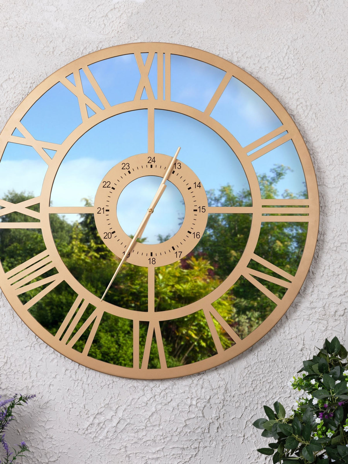 Charles Bentley Coniston mirrored wall clock 80cm (British brand)