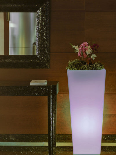 Next New Garden White Melisa Solar-Powered Flowerpot with Light 40cm- Buy online at McGrocer