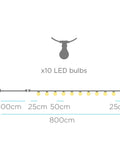 New Garden black solar garland lights 8m (British brand)