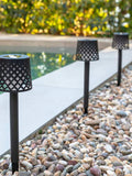 Gretita solar garden spikes set of 4 black 39cm, imported from the UK