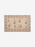 Natural MAISIE floral border jute doormat (British brand)