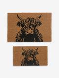 Coir doormat with Hamish the Highland Cow design, imported from the UK