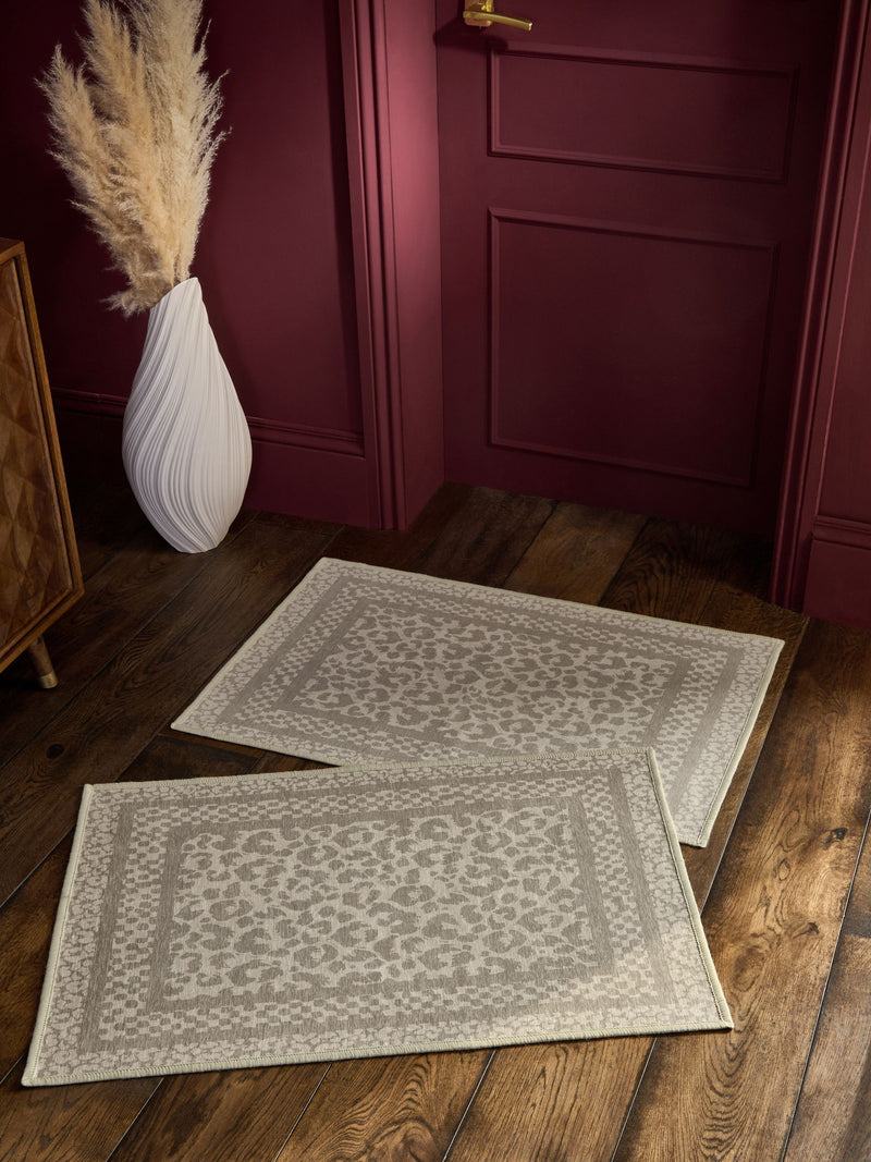 Washable leopard print doormat set of 2, imported from the UK