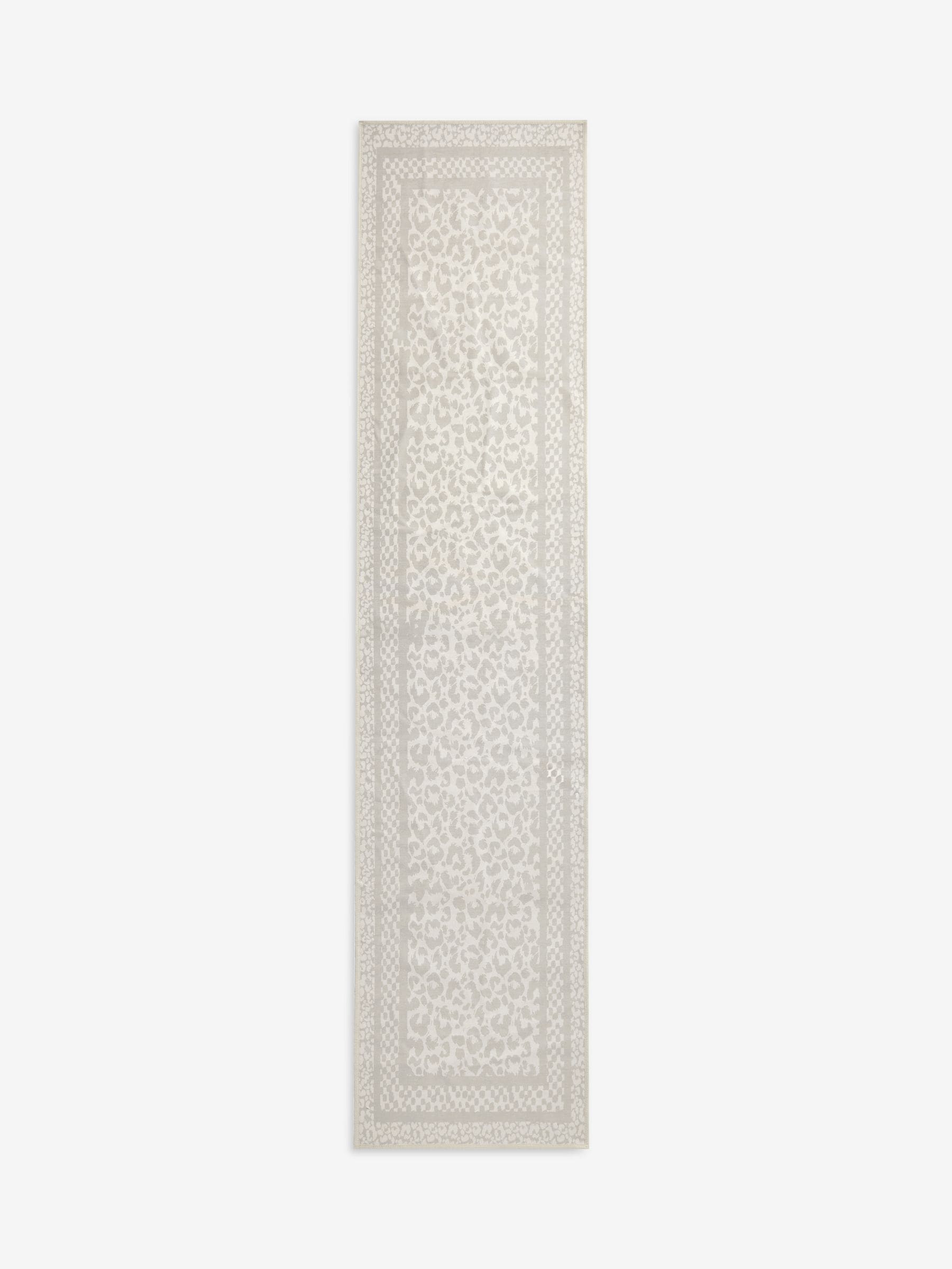 Washable leopard print runner rug, UK version