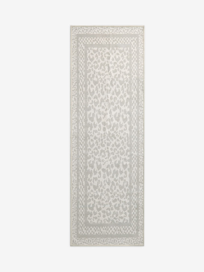 Washable leopard print runner rug, UK version