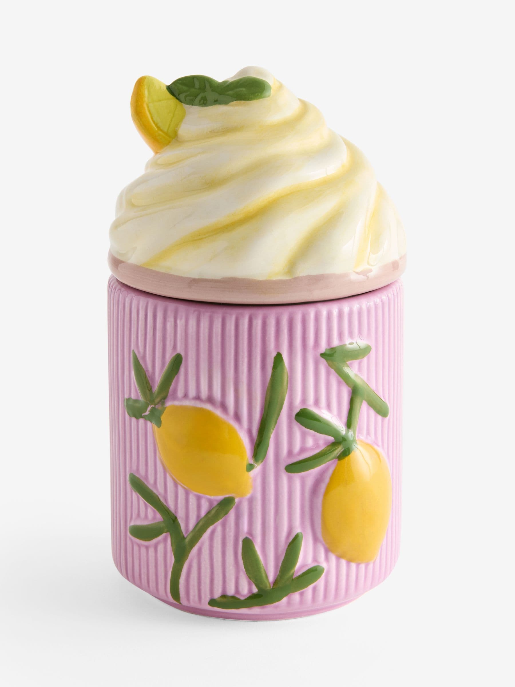 Lemon Sorbet jar candle with strawberry and mint, imported from the UK