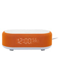 Karlsson Bright Orange Alarm Clock with Phone Charger 19.8x9.8x7cm, UK version