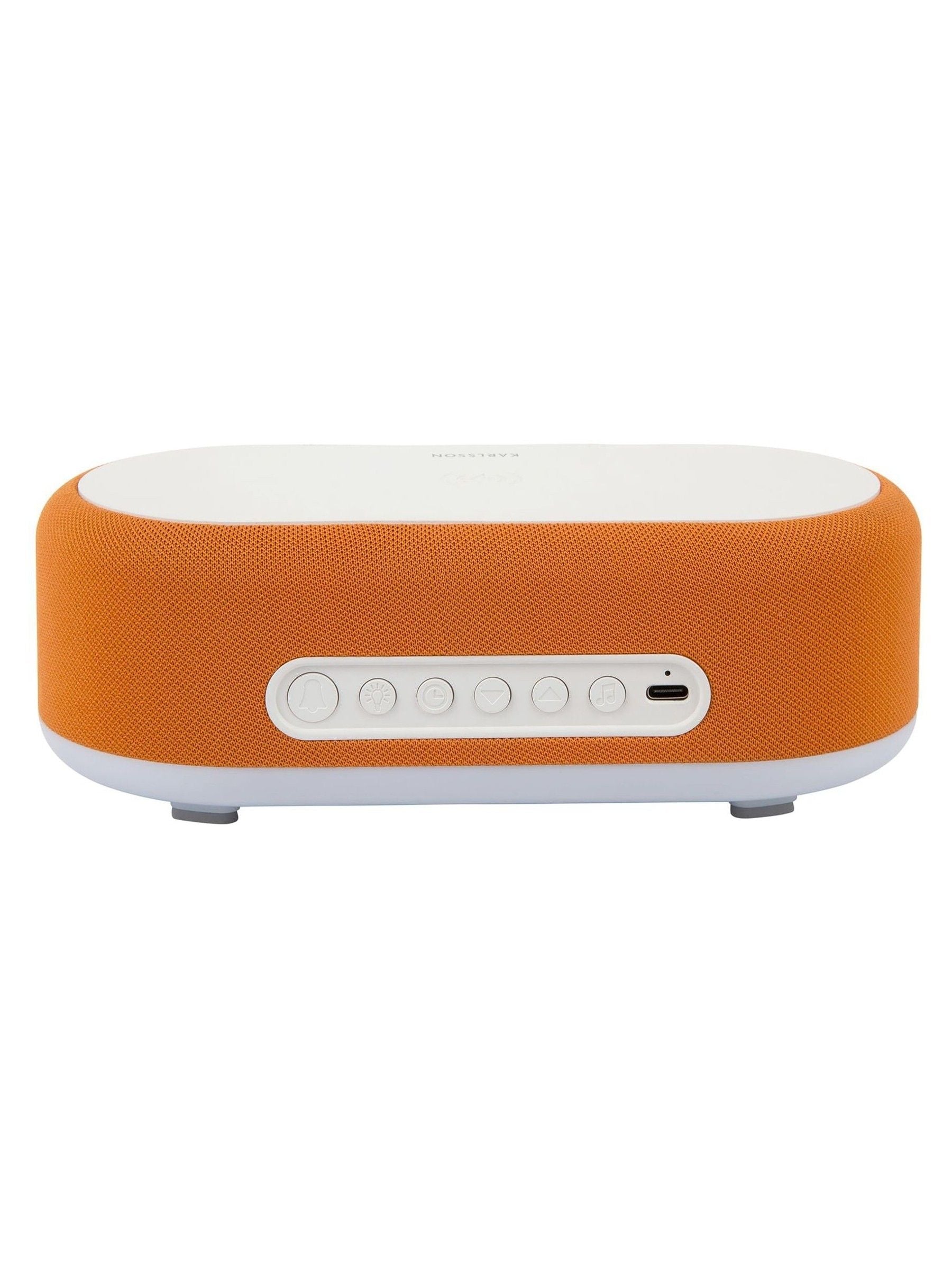 Karlsson Bright Orange Alarm Clock with Phone Charger 19.8x9.8x7cm, UK version