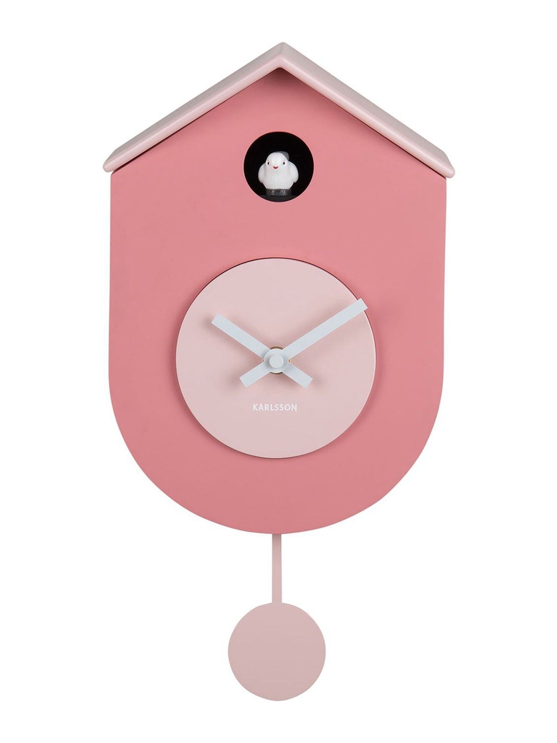 Karlsson cuckoo wall clock tan rose soft pink (British brand)