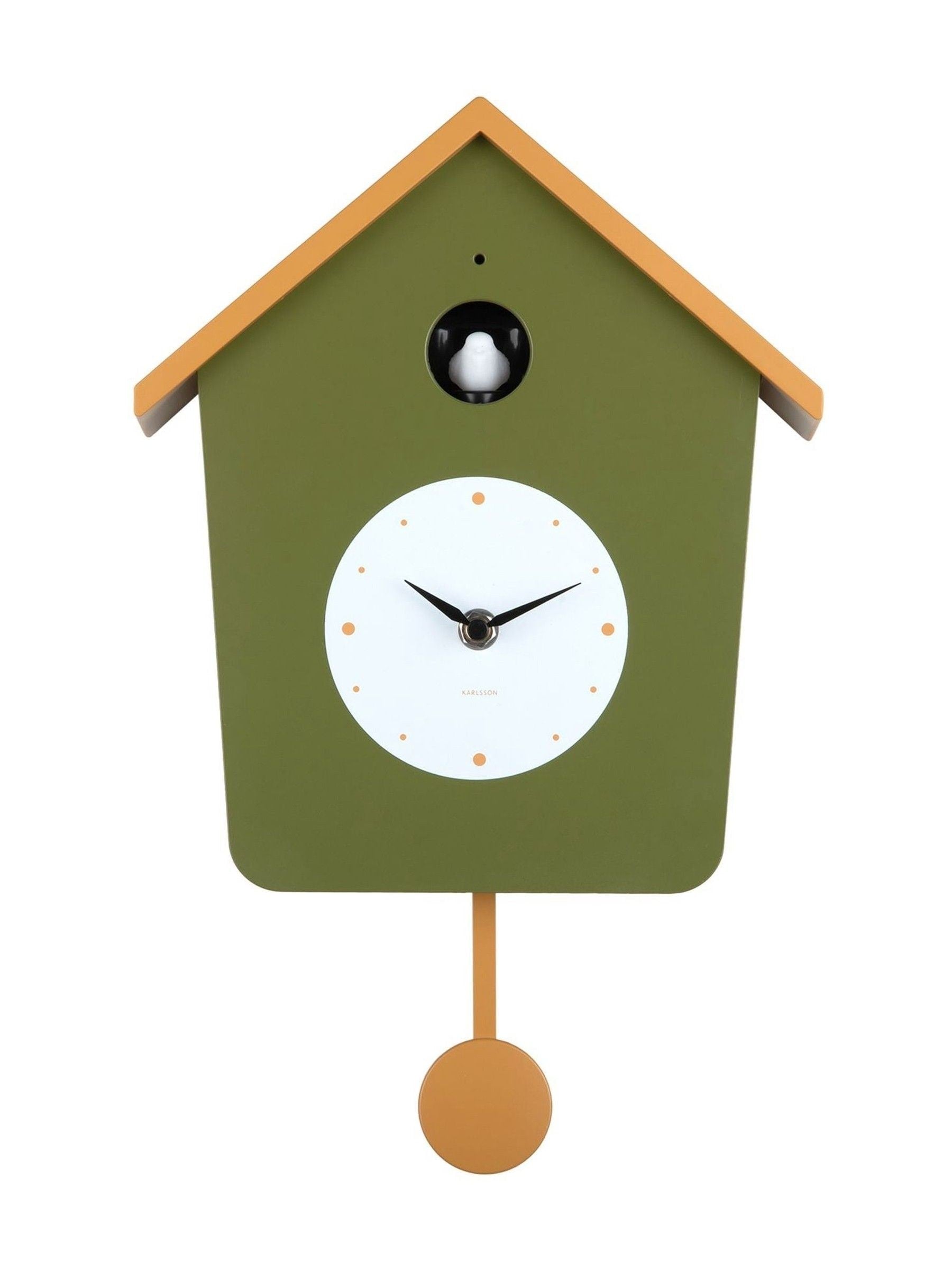 Karlsson Army Green Ochre Yellow Cuckoo Wall Clock