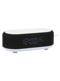 Karlsson Vogue alarm clock with phone charger, black - British product