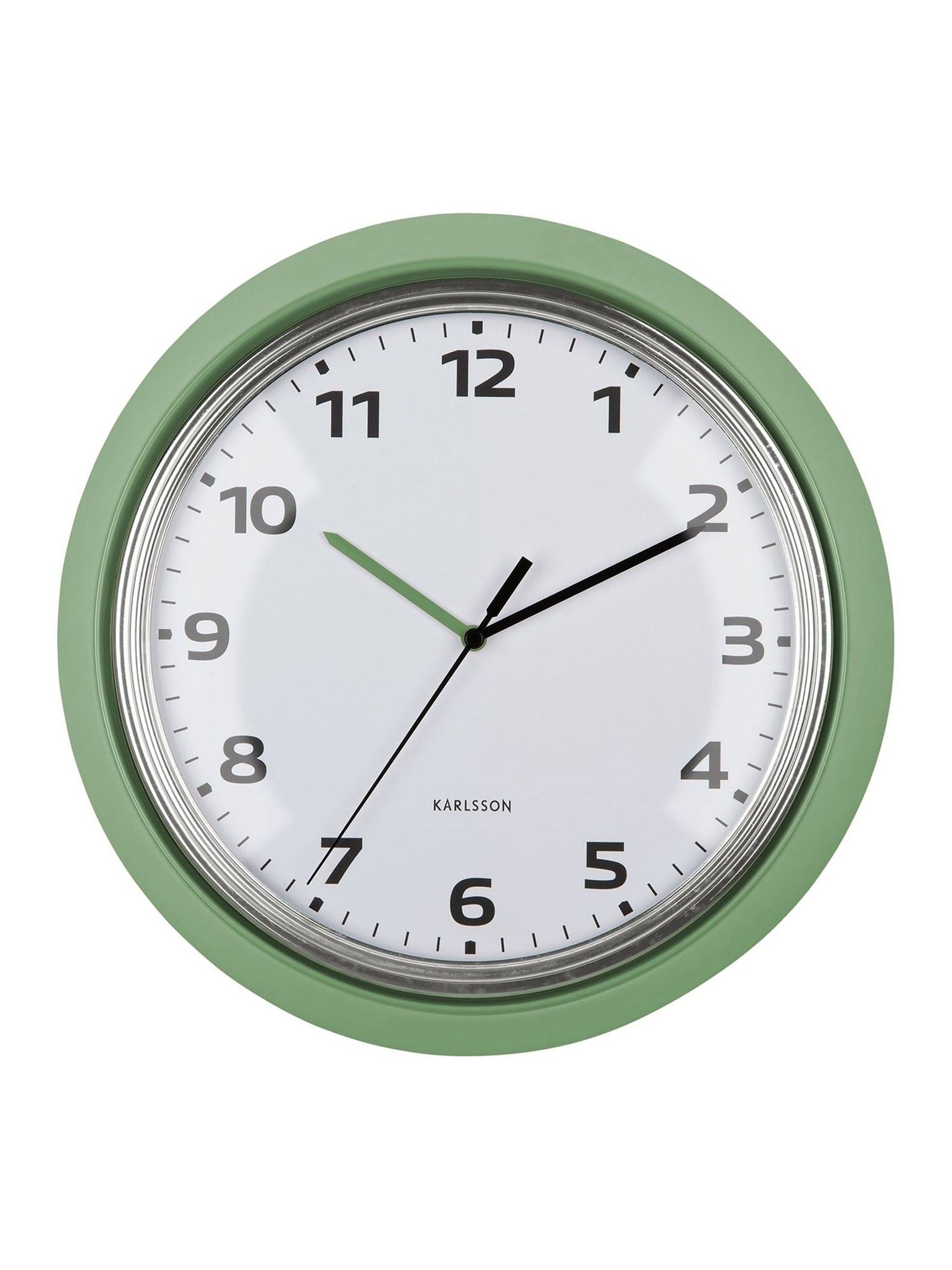 Karlsson Jungle Green Modern Retro Wall Clock 34cm - British product