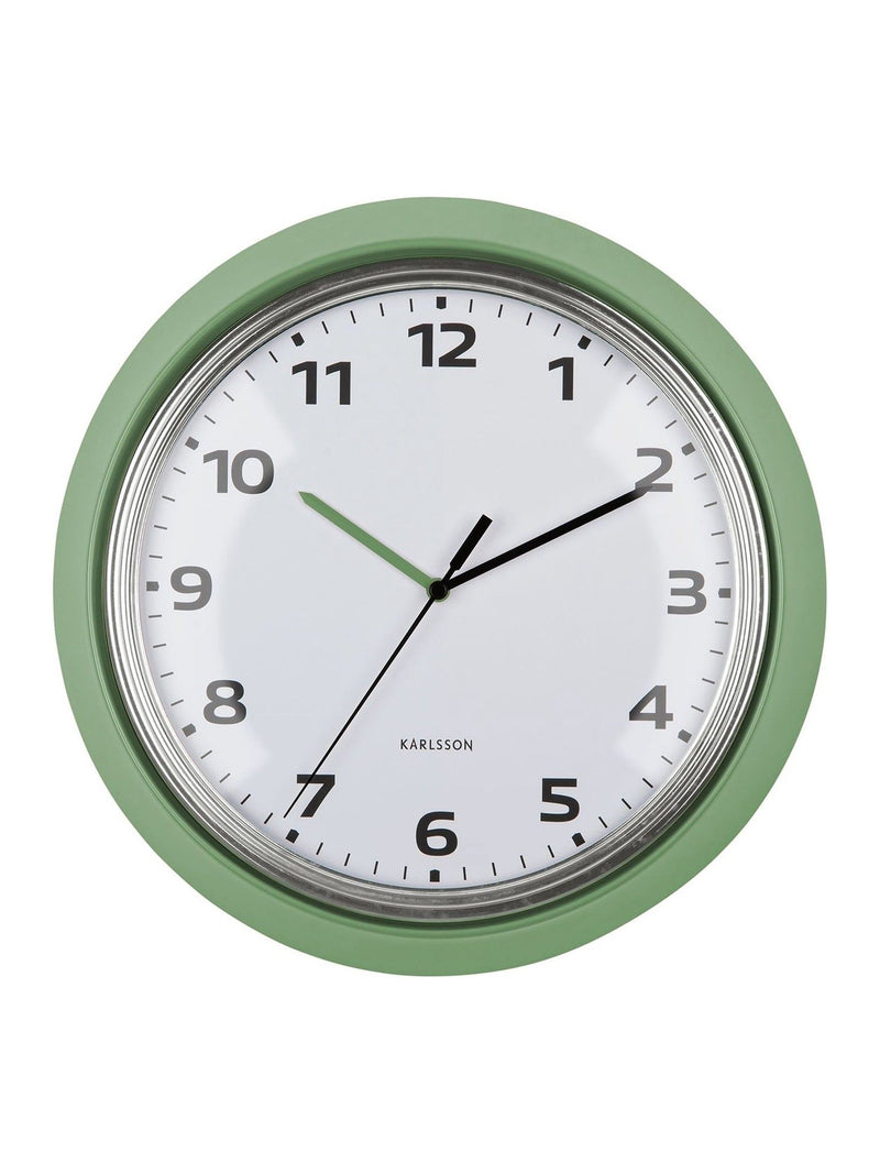 Karlsson Jungle Green Modern Retro Wall Clock 34cm - British product
