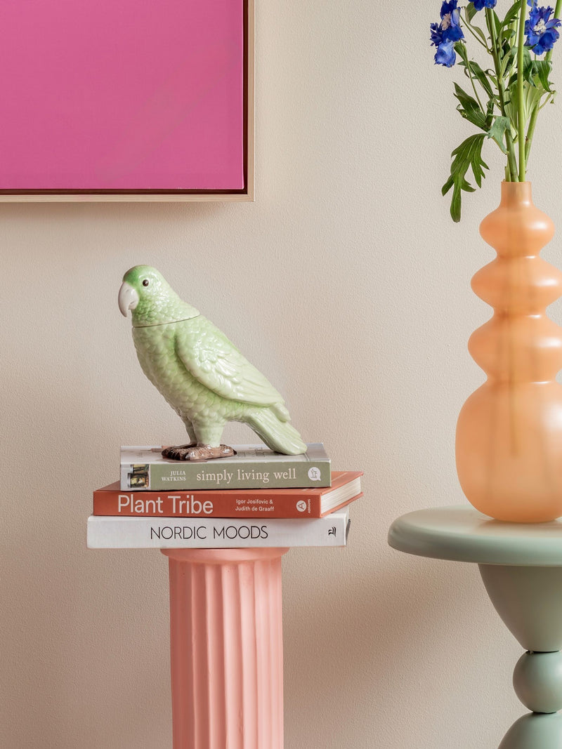 Present Time soft green bird storage jar (British brand)