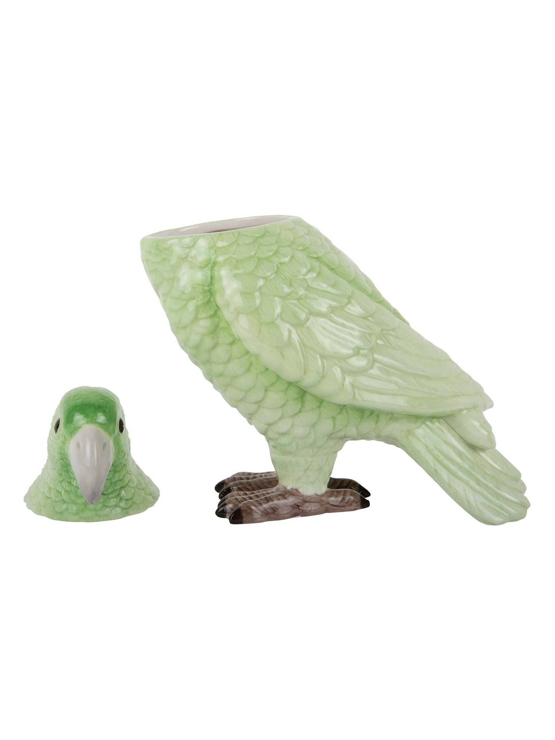 Present Time soft green bird storage jar (British brand)