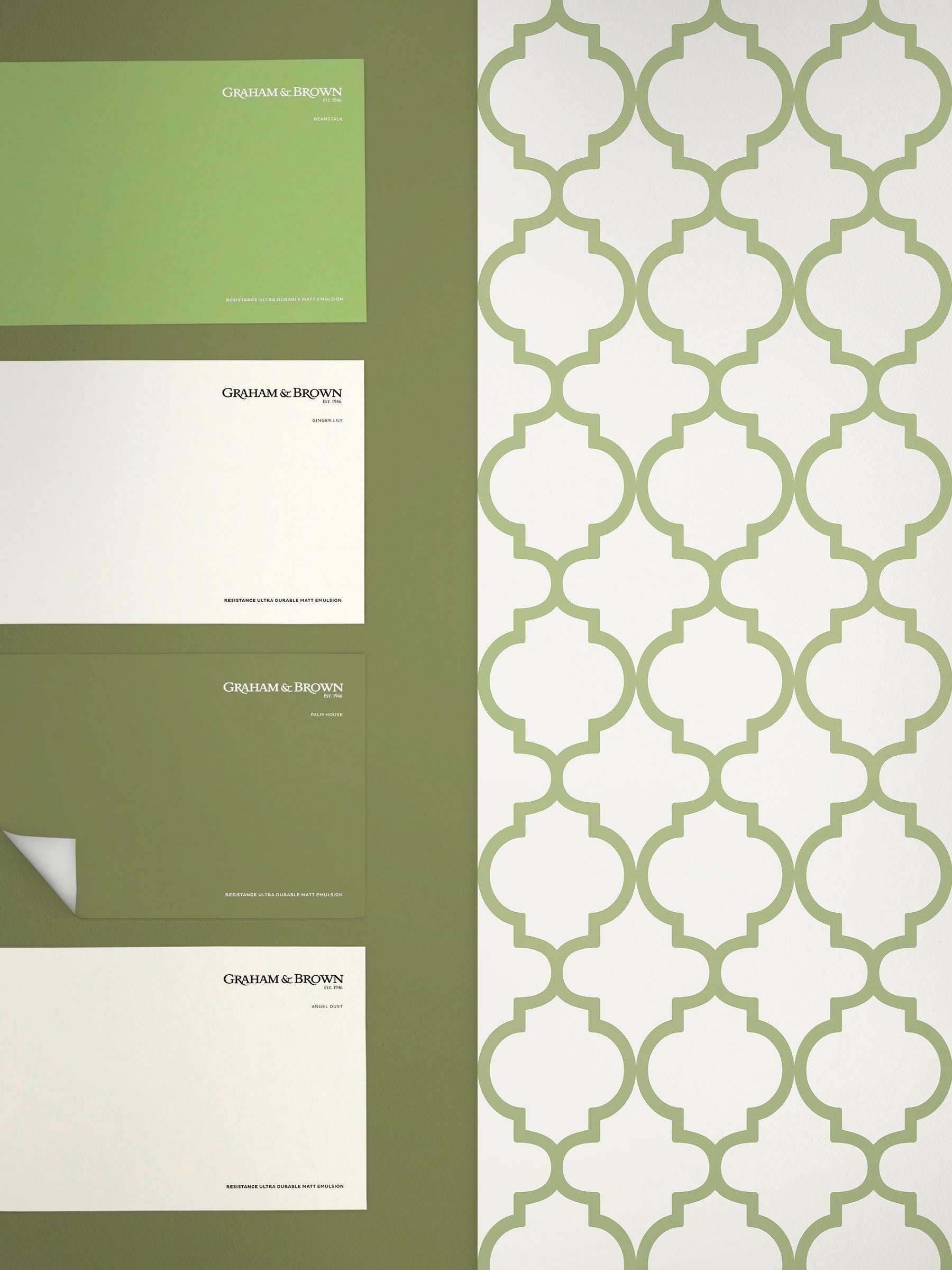 Graham & Brown green Trellia wallpaper 10m roll - British product