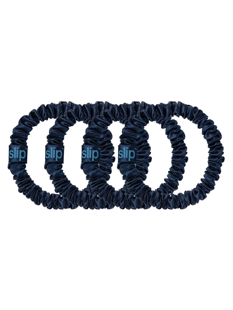 Slip silk skinny scrunchies 4 pack navy, UK version