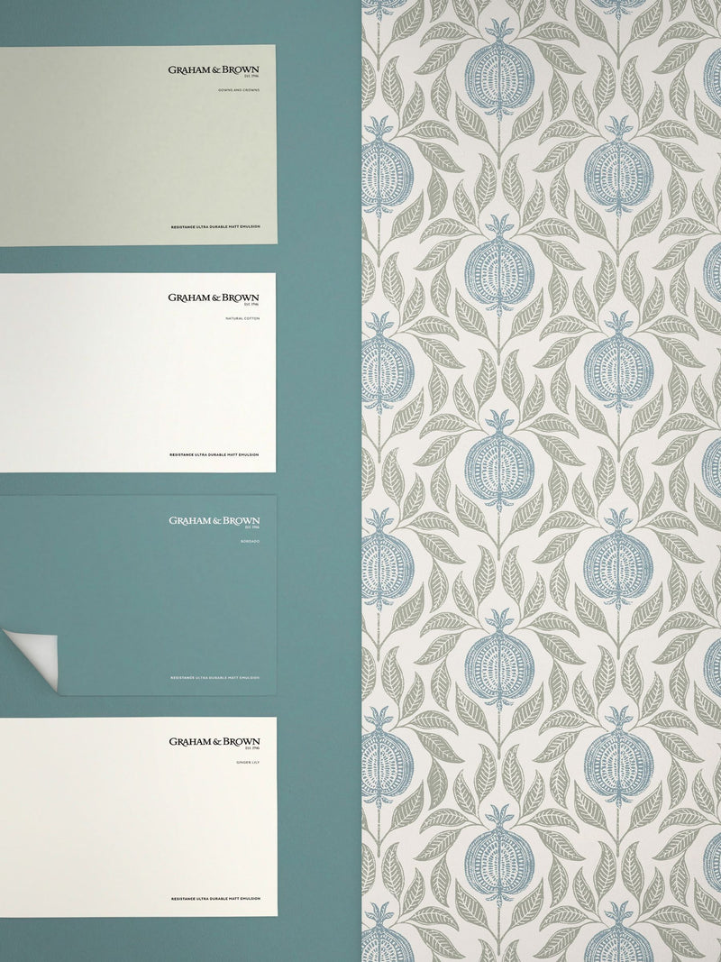 Graham & Brown Apple of Grenada wallpaper sample, imported from the UK