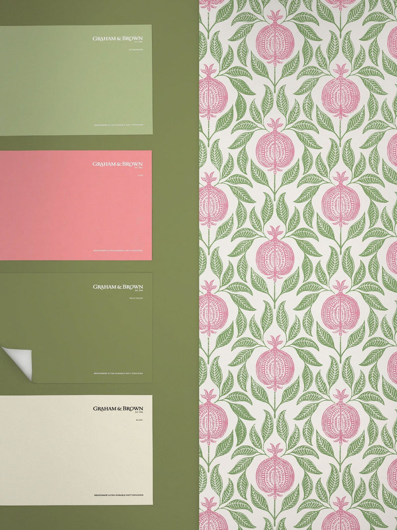 Graham & Brown Apple of Grenada wallpaper A4 sample, imported from UK
