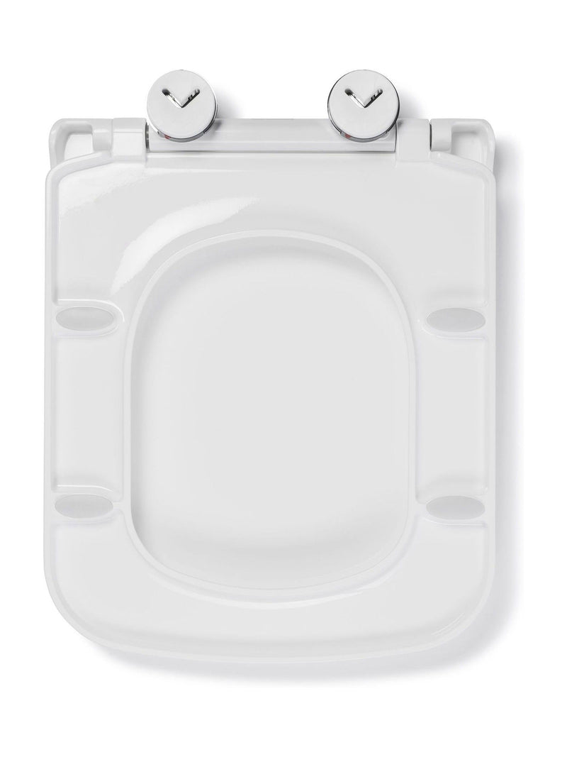 CROYDEX white square flexi fix toilet seat 48x38.5x6cm - British product