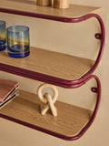 MADE.COM Chrome and Dark Wood Effect Piper Wall Shelf