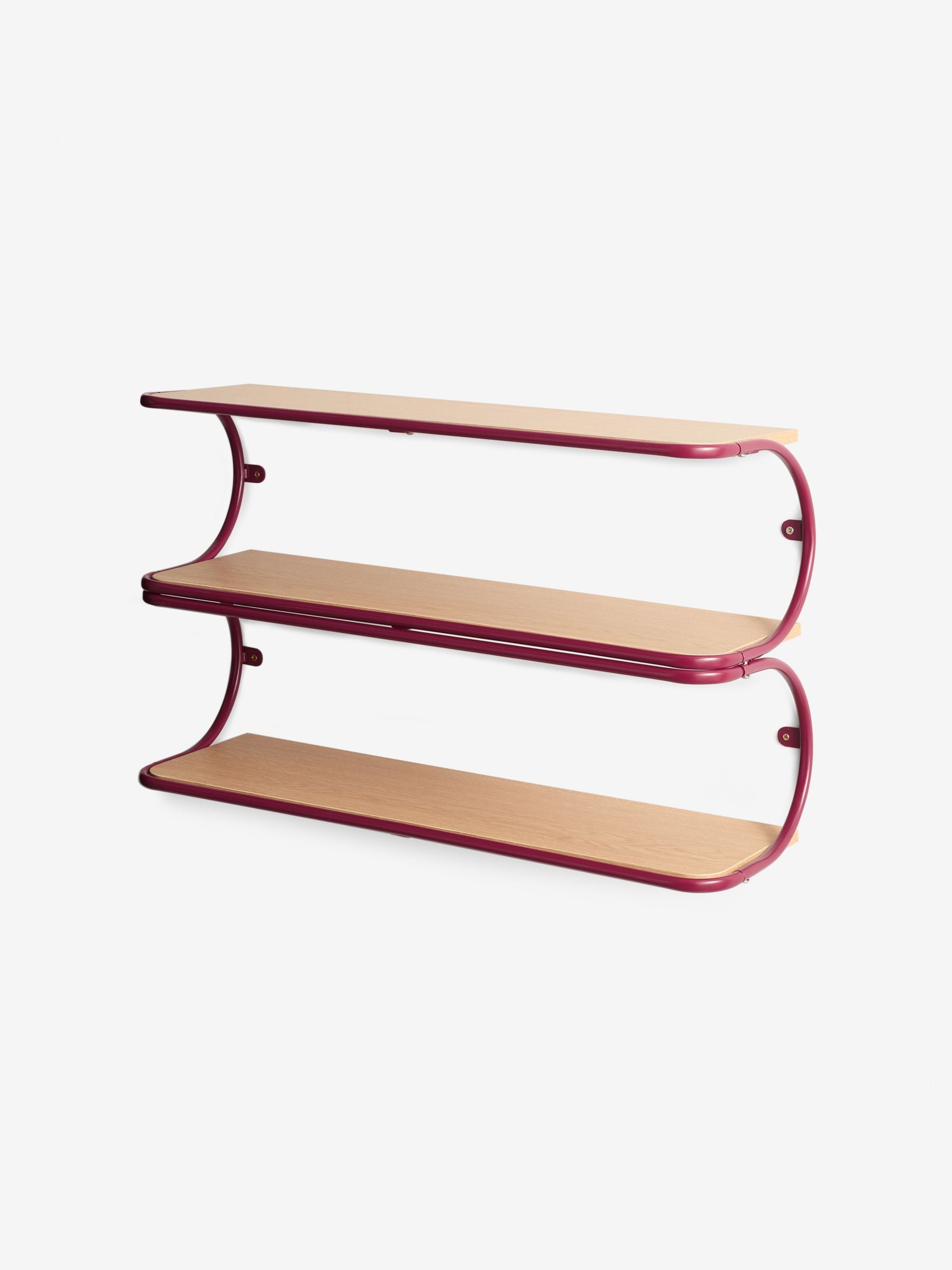 MADE.COM Chrome and Dark Wood Effect Piper Wall Shelf